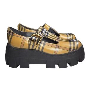 Circus by Sam Edelman Plaid Platform Shoes in Black and Tan